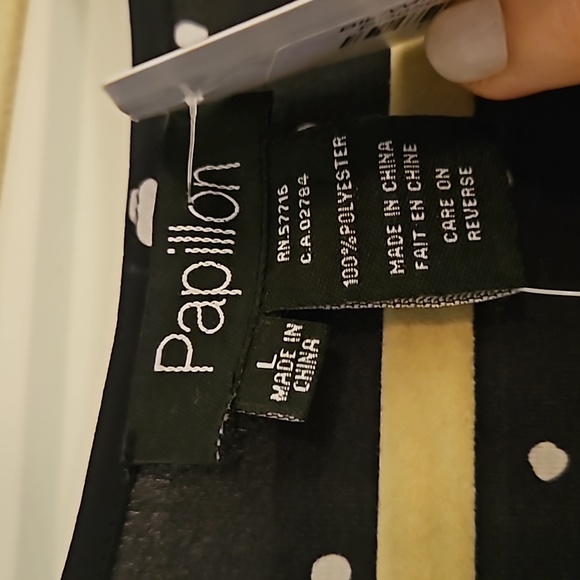 Papillon size L wrap black and white polka dot dress NWT - Picture 4 of 7